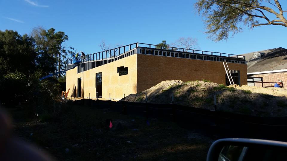 Framing is now overed with wood